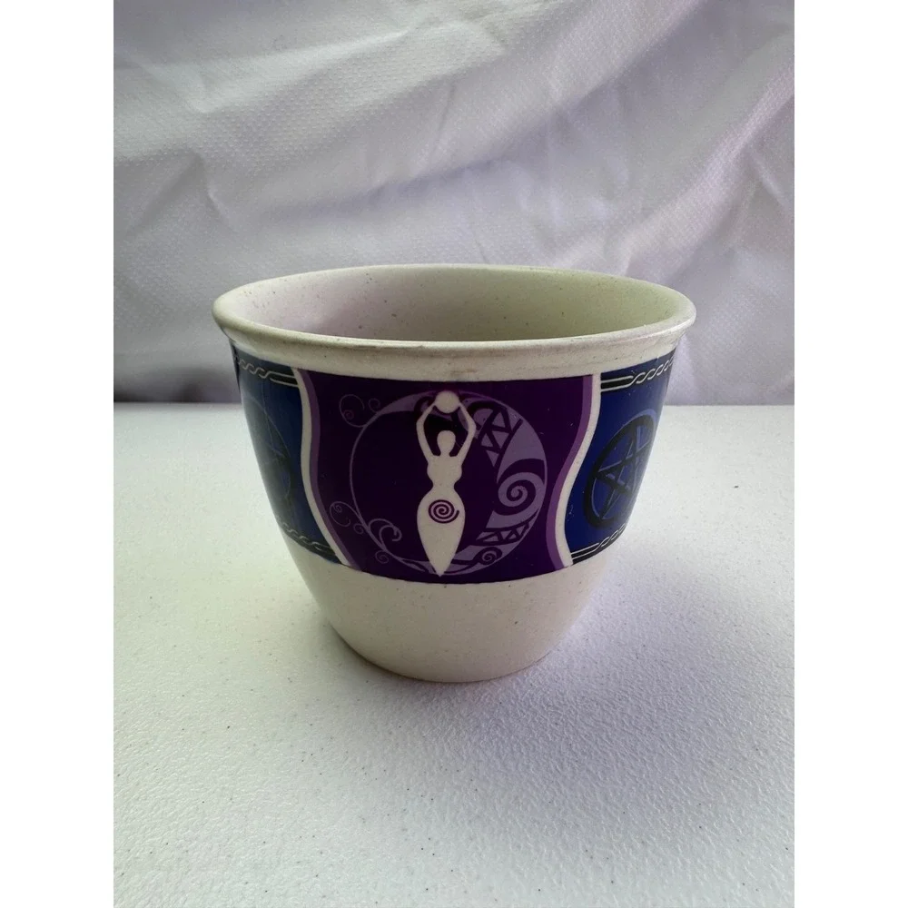 Ceramic Smudge Holder Bowl Goddess Meditation Pagan Wicca Healing Smudging Moon‎